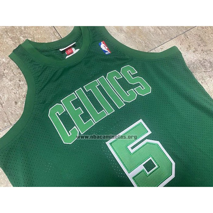 Camiseta Boston Celtics Kevin Garnett NO 5 Mitchell & Ness 2012 Verde